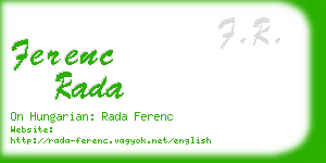 ferenc rada business card